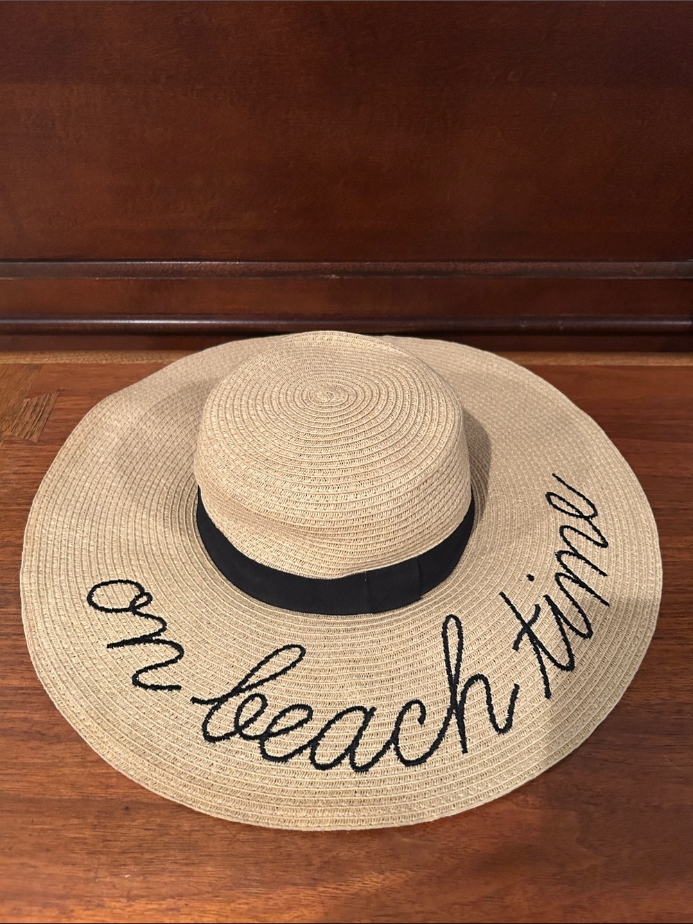 J. Crew Factory Sun Hat with Black Script
